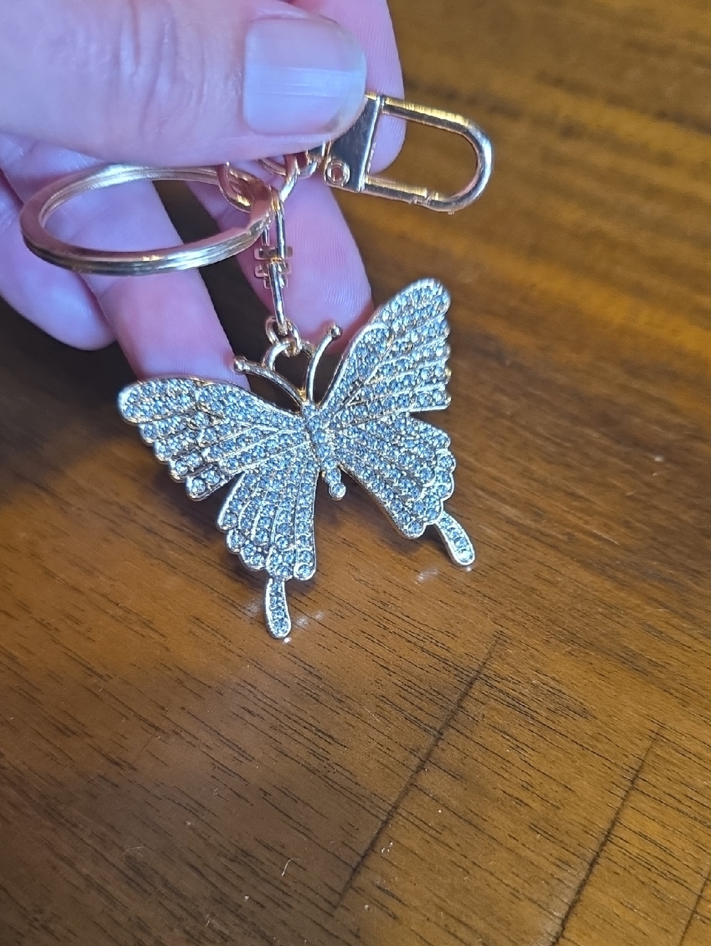 Gold Crystal Butterfly Keychain - Picture 8 of 10